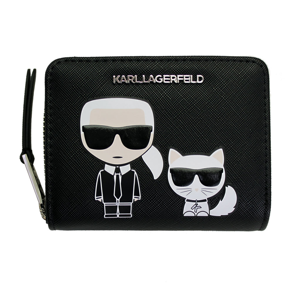 カールラガーフェルド 財布 レディース KARL LAGERFELD コンパクト 二つ折り財布 KARL IKONIK ブラック 201W3202のサムネイル