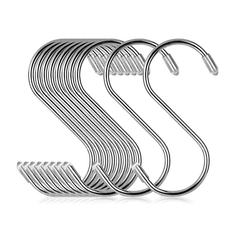 S字フック Sじフック ステンレス 10個セット (8cmx10pcs) COM4SPORT 耐荷重15kg 汎用フック 防錆 キッ..