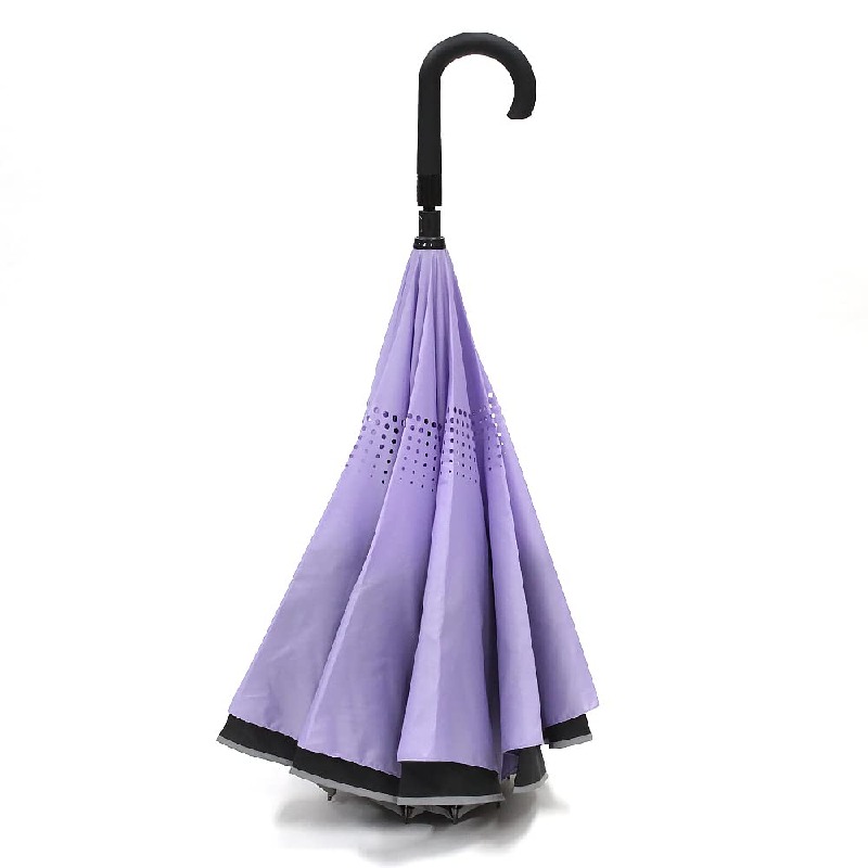 逆さ傘 超撥水加工 逆開き 濡れない 傘 60cm 8本骨 反射テープ 収納袋付き レディース メンズ