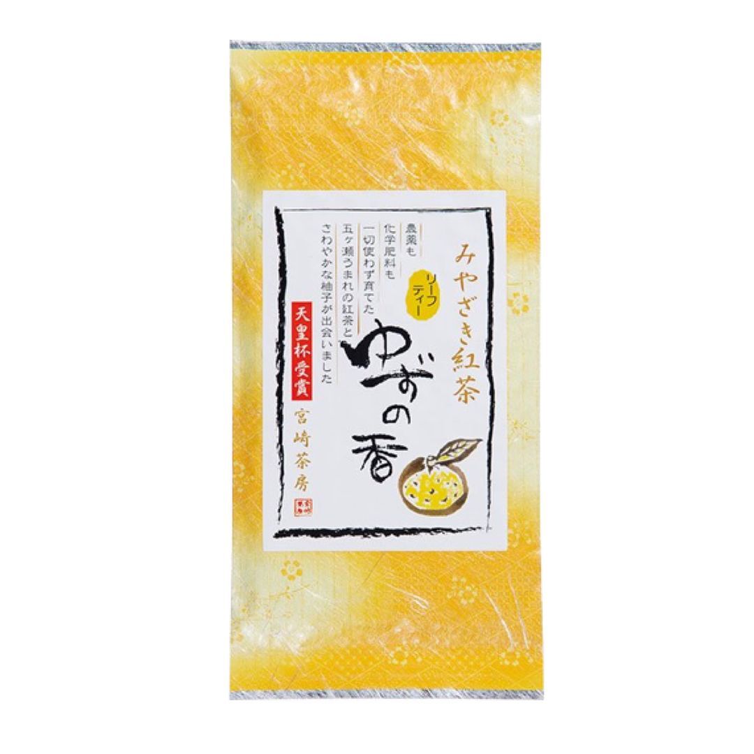 柚子紅茶 シトラスティー フルーツティー リーフティー 40g 1袋 宮崎茶房 無添加 オーガニック 有機 ゆず 紅茶 茶葉 収納しやすい 薄型 パック 無農薬 化学肥料 不使用 爽やかな 甘さ 香り シュガーレス 無糖 ストレート ティー ホット アイス おいしい 宮崎 国産 和紅茶