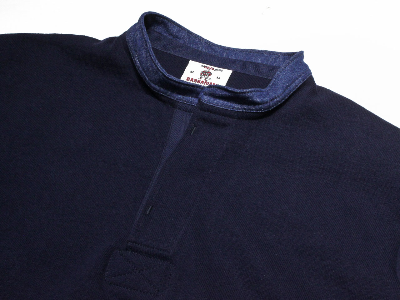 BARBARIAN バーバリアン HENRY NECK RUGBY SHIRTS(L S) *SOLID NAVY WITH D goingcoming-10004472 男のド定番Shop サンプル画像3
