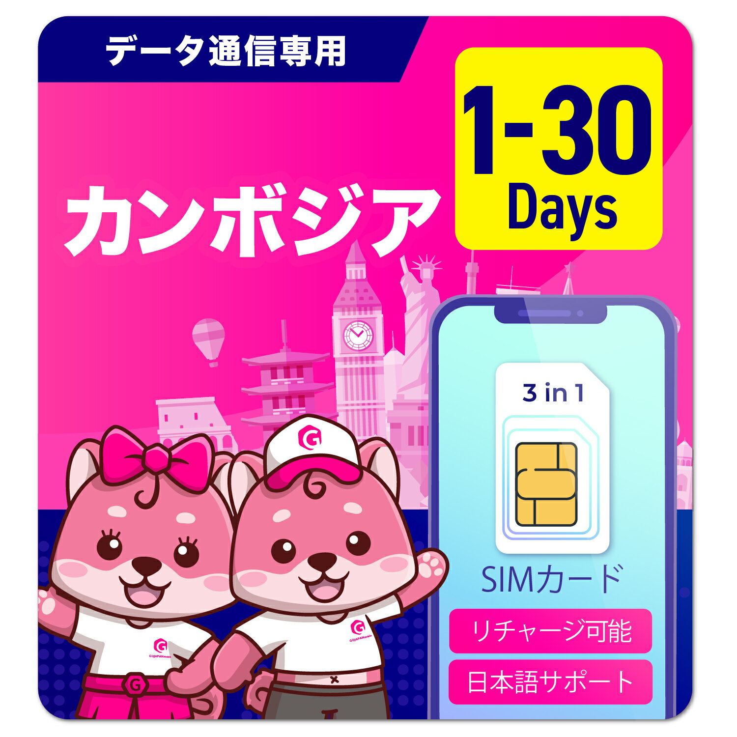 【カンボジアSIMカード】データ無制限 安心サポート 安心保証あり カンボジアsimのサムネイル