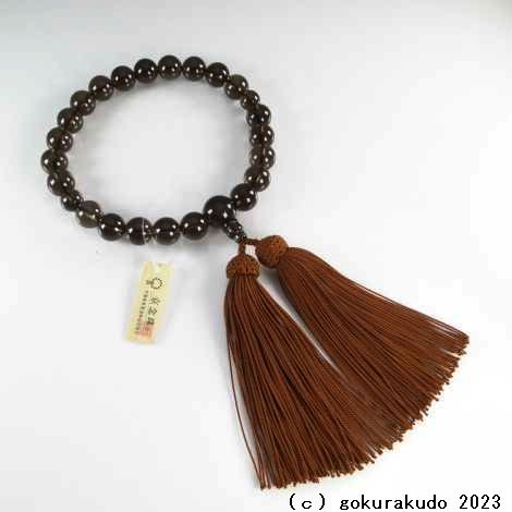 数珠 男性用 総茶水晶 主玉22個入 正絹頭付き房 その1