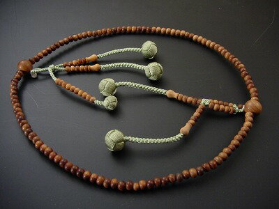 数珠 日蓮宗用 総白檀 8寸 わさび色利休房