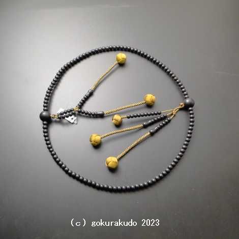 数珠 日蓮宗 総素挽き黒壇 尺2 利休色利休房