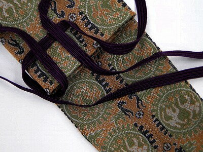 錫杖袋（錫杖入れ） 茶色系正倉院柄（短寸柄用ミニサイズ）