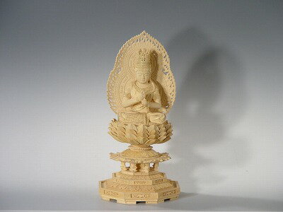 仏像・本尊大日如来像 2.5寸 総柘植 金泥付き