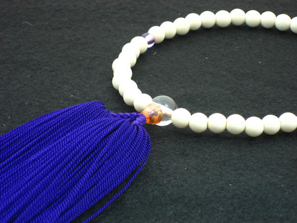 プラスティック 丸玉 家庭用幼児用数珠 房紫 念珠