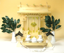 【神棚】【神具】神殿 【神道】神棚 中神明 神具12点セット付 B