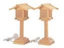 神棚 神具 神道 灯篭 送料無料 国産 上級品 木製神前灯篭電装式 中