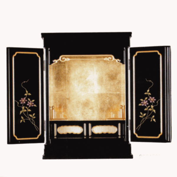 仏壇 豆仏上置 鉄閃蒔絵入 16 浄土真宗用