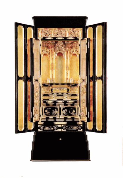 仏壇 京型胴長 大公 サシマス障子彫入り 西 20 浄土真宗西本願寺派用