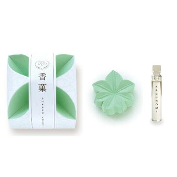 【アロマ】香菓(かぐのみ)もみじ形(緑色)★橘の香りのアロマオイル付き日本香堂製ギフト プレゼント 贈り物 アロマ 芳香剤 フレグランス