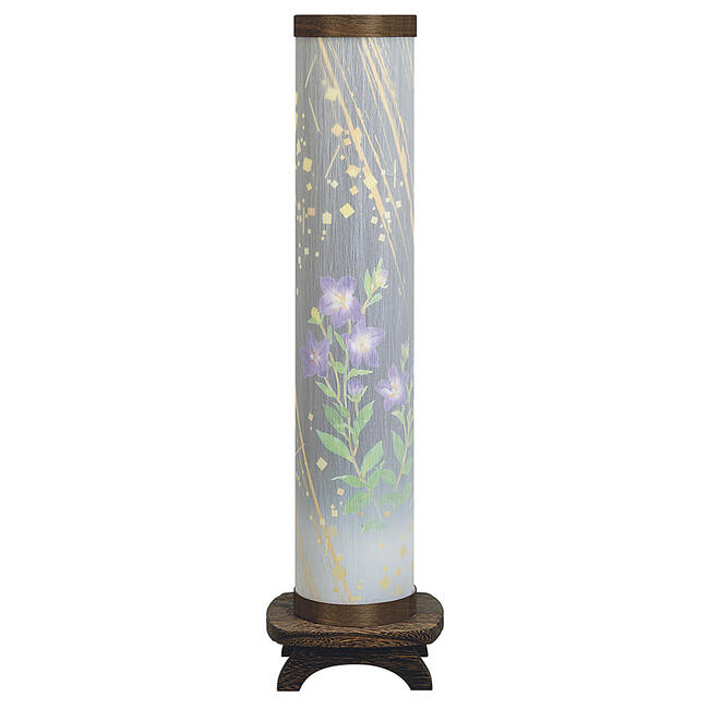 【盆提灯】岐阜提灯香奈の舞 桔梗 焼桐台【回転灯付き】【日本製】岐阜提灯置提灯 コンパクト提灯 ミニ提灯 現代提灯 おしゃれ提灯 廻転式 モダン提灯 お盆提灯 初盆提灯 初盆御供提灯 ご進物提灯