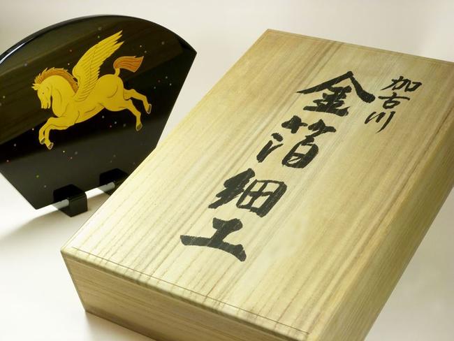 【衝立】加古川金箔細工『天馬』漆塗・純金粉蒔絵衝立木製品 伝統工芸品 贈答品 縁起物