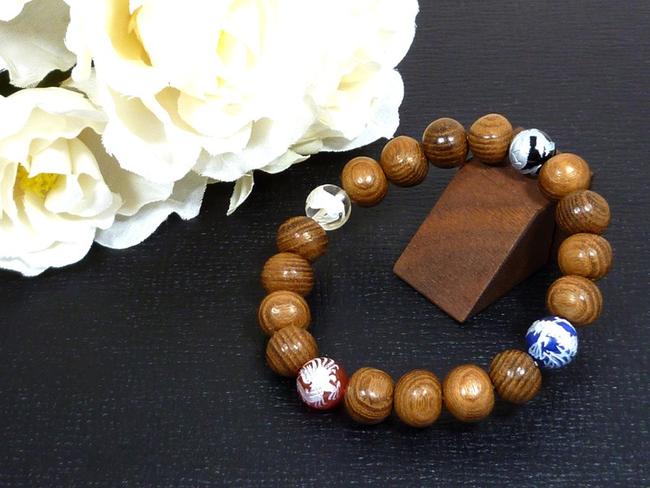 『槐ブレスレット』天然石「四神(ししん)」刻印仕様10ミリ【当店限定品】念珠 木製ブレスレット えんじゅ 腕輪 厄除けブレスレット お守りブレスレット 数珠ブレ...