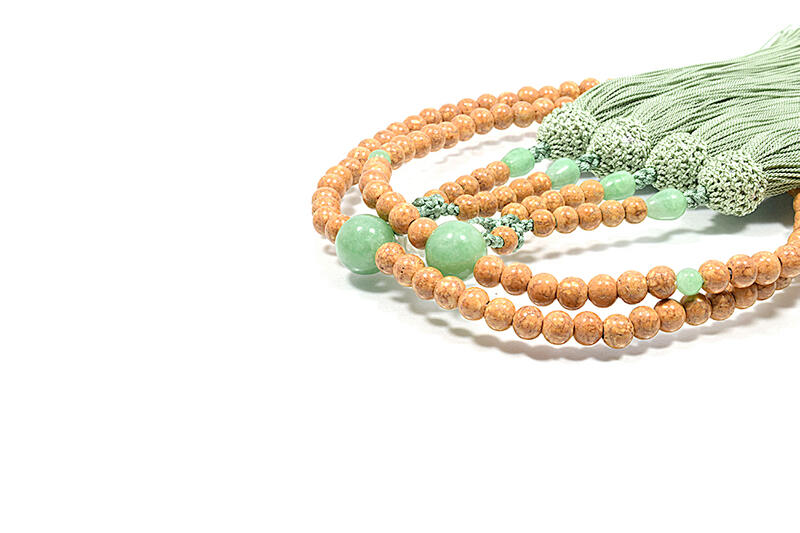 梵字入り念珠ストラップ 緑檀生命樹(アン/辰・巳年生まれ) 長さ(数珠＋房) 10.5cm 正絹組紐仕立て 【メンズ 男性用 紳士用 レディース 女性用 婦人用】