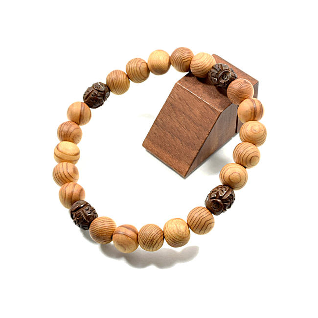 『屋久杉ブレスレット』「ふくろう」 入りブレスレット8ミリ玉【当店限定品】念珠 木製 腕輪 厄除けブレスレット 数珠ブレスレット お守り 厄除け祈願 福郎 不苦...