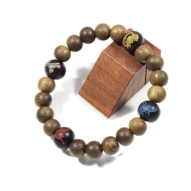 『四神(ししん)ブレスレット』神代杉仕立て/8ミリ【当店限定品】念珠 魔除け お守り 開運 運気 健康 長寿 金運 勝負運 木製 腕輪 厄除けブレスレット 数珠...