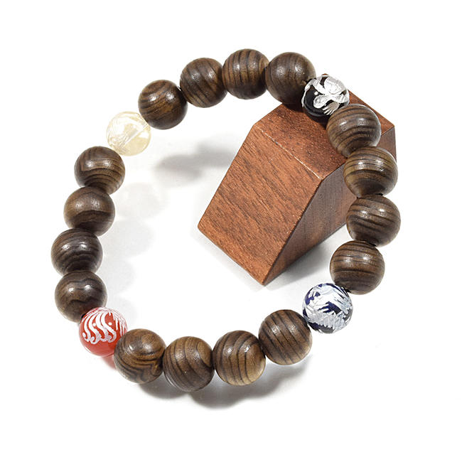 『四神(ししん)ブレスレット』神代杉仕立て10ミリ【当店限定品】念珠 魔除け お守り 開運 運気 健康 長寿 金運 勝負運 木製 腕輪 厄除け お守りブレスレッ...