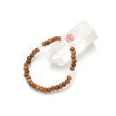 『薔薇彫り 屋久杉ブレスレット』4ミリ玉(※親玉10ミリ玉 チェリークォーツ薔薇彫り仕様)【袋サービス】木製ブレスレット 腕輪 母の日 誕生日 記念日 プレゼン...