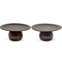 【お仏具】高月ウォールナット色(木製品)3寸(径9cm)★一対セット※現代風のスッキリデザインの高月。現代仏具 高月 高坏 高杯 供物皿 かわいい高月 小さい高...