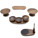 【仏具セット】ウォールナット製(木製品)★お膳(3椀タイプ)・りん台・高月(1対)・仏器膳の5点セットおしゃれ仏具セット現代仏具 モダン仏具 お膳 輪台 りん台...