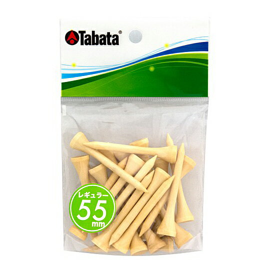 プロスリム レギュラー 白木 タバタ(Tabata) GV0504 ゴルフ ラウンド用品 長さ55mm やや細身 芝に差しやすい 人気の定番ティー