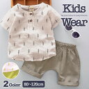 【40%OFFクーポン】子供服 子ども服 キッズ ベビー セットアップ ツリー柄 ボタニカルプリント ジュニア カジュアル 半袖 半ズボン 男の子 おとこのこ ...