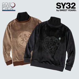 送料無料【23F】【新品】SY32 ストレッチベロアハイネックシャツ　BIG EMBOSS VELOUR HIGH NECK SHIRTS SYG-23A18　【ゴルフウェア】【メンズ】【秋冬ウェア】【長袖】【w0】