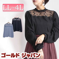 大きいサイズ レディース トップス カットソー レース切替えハイネックリブプルオーバー 長袖トップス レーストップス 長袖 ハイネック レース リブ 花柄 長袖 ストレッチ 切替え 透け感 プルオーバー 秋新作 秋服 春服 LL 2L 3L 4L ブルー ブラック 黒