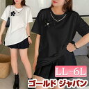 大きいサイズ レディース トップス Tシャツ アクセサリー付き半袖Tシャツ カットソー シルバーカラー パール ネックレス ブローチ フラワー スリット アクセ...