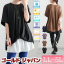 大きいサイズ レディース トップス Tシャツ カットソー とろみプルオーバー 半袖 5分袖 タック 裾タック 接触冷感 UVカット クルーネック ストレッチ 無...