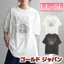 大きいサイズレディース トップス Tシャツ カットソー 線刺繍半袖Tシャツ 半袖Tシャツ ロゴTシャツ ロゴT 5分袖 半袖 ロゴ クルーネック ドロップショルダー ロング ステッチ 刺繍 ストレッチ 春新作 春服 夏服 LL 2L 3L 4L 5L オフホワイト 白 スミクロ ゴールドジャパン