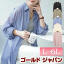 大きいサイズ レディース トップス シャツ ブラウス ワッシャーシアーロングシャツ ロングシャツ シアーシャツ 長袖シャツ ロング シアー 透け感 長袖 ボタン...