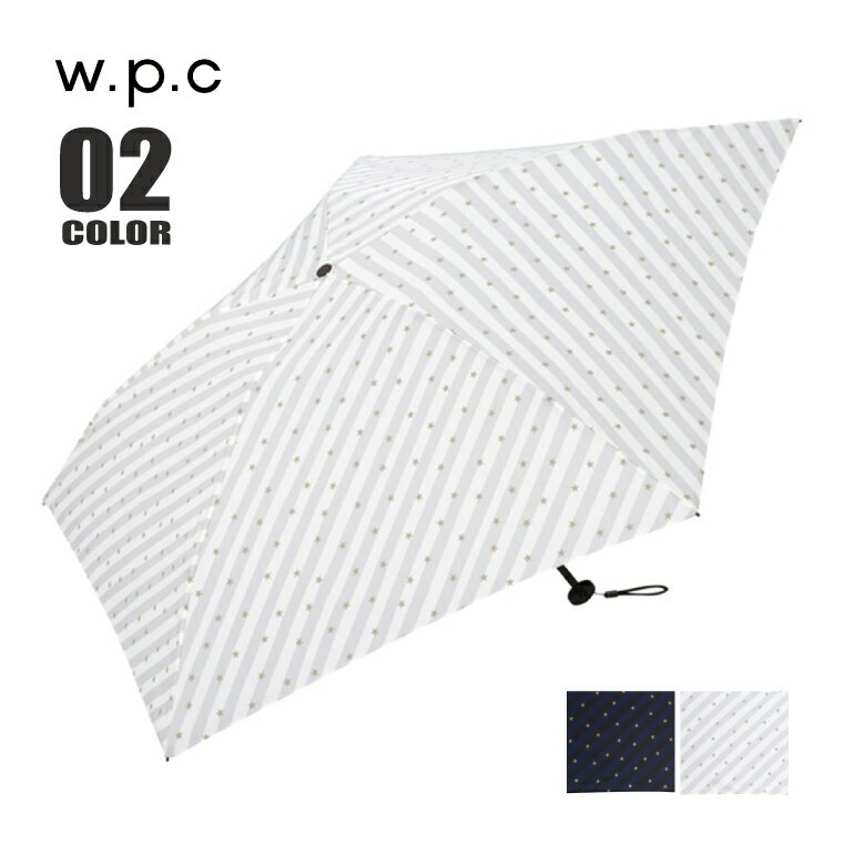 w.p.c 折りたたみ傘 レディース 雨傘 日傘 90g 軽量 | ワールドパーティ uvカット かわいい ボーダー 手開き