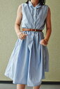 【simple dress】ストライプ ワンピース(ブルー)/130-140/8.9歳/ハンドメイド