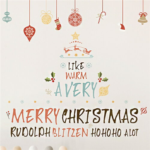 ウォールステッカー メリークリスマス1 ツリー デコ 冬