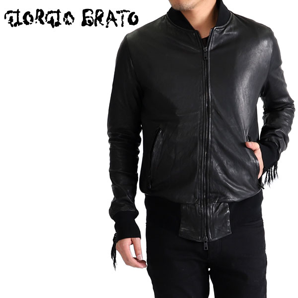 TIME SALE GIORGIO BRATO ジョルジオブラット ボンバー レザージャケット GU18S8693V メンズ