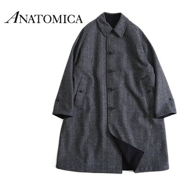 ANATOMICA アナトミカ リバーシブル シングルラグランコート2 チェック オーバーコート ヘリンボーン ツイード (メンズ レディース)