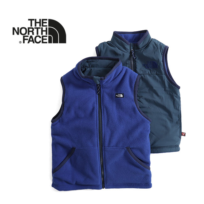 THE NORTH FACE ザ ノースフェイス リバーシブル バスクベスト NYJ81813 総柄 フリースベスト ギフト プレゼント (キッズ)