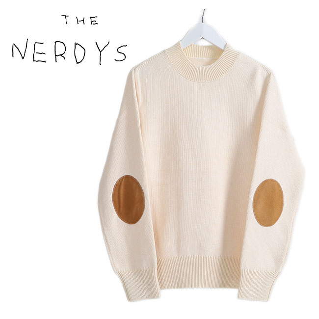 THE NERDYS ナーディーズ エルボーパッチ モックネックセーター TND-K02 メンズ レディース