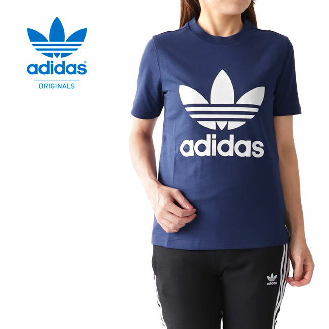 adidas アディダスオリジナルス スリムフィット トレフォイルロゴTシャツ 半袖Tシャツ レディース