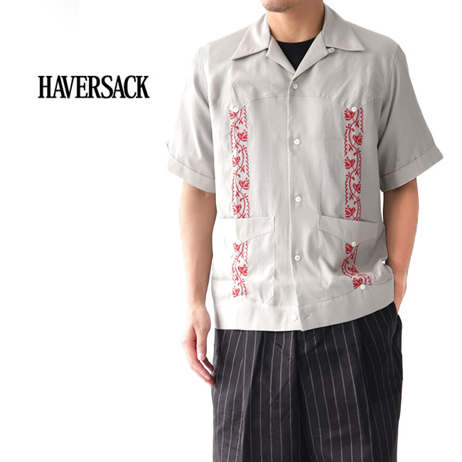TIME SALE HAVERSACK ハバーサック キューバシャツ 821932 オープンカラーシャツ メンズ