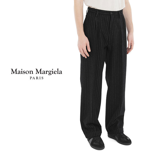 Maison Margiela メゾンマルジェラ ストライプ スプライスド スラックパンツ S30KA0558 STN925 切り替..