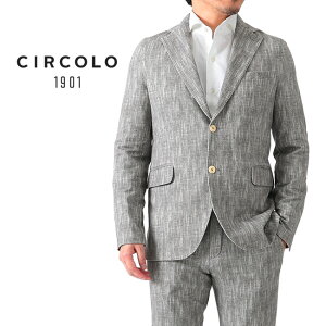 [TIME SALE] CIRCOLO 1901 チルコロ1901 ヘリンボーンプリント ストレッチ ジャージー ジャケット 8CU182808 ブレザー メンズ