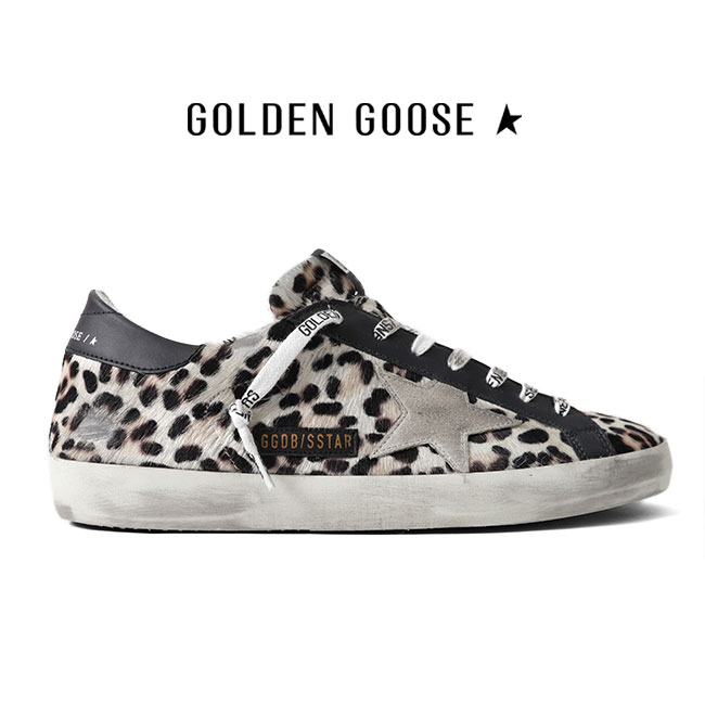 TIME SALE Golden Goose ゴールデングース SUPERSTAR スーパースター レオパード ハラコ レザースニーカー GMF00101.F000352.80318 総柄 シューズ メンズ