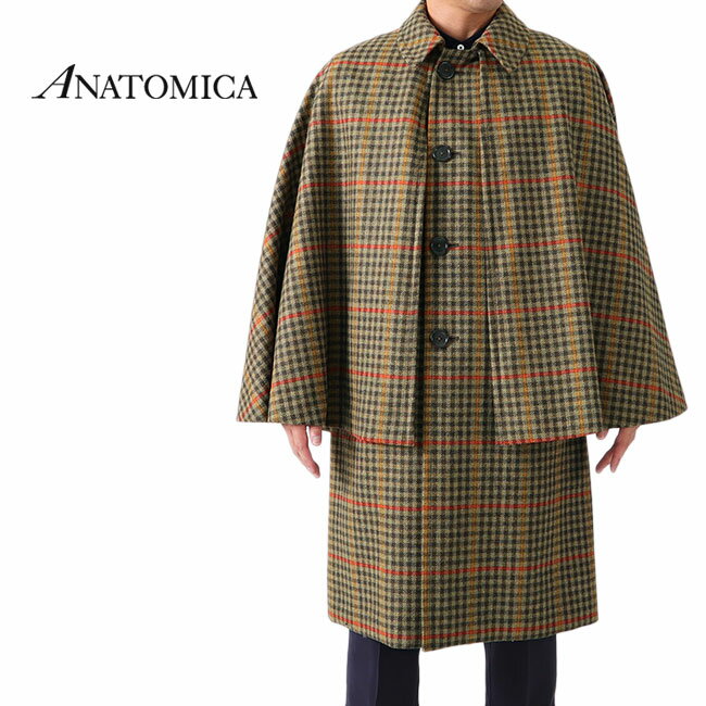 ANATOMICA アナトミカ チェック マクファーランコート 530-552-06 インバネスコート メンズ