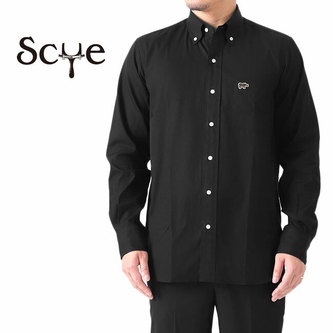 SALE Scye サイ ロゴパッチ オックスフォード ボタンダウンシャツ 5121-33507 長袖シャツ メンズ