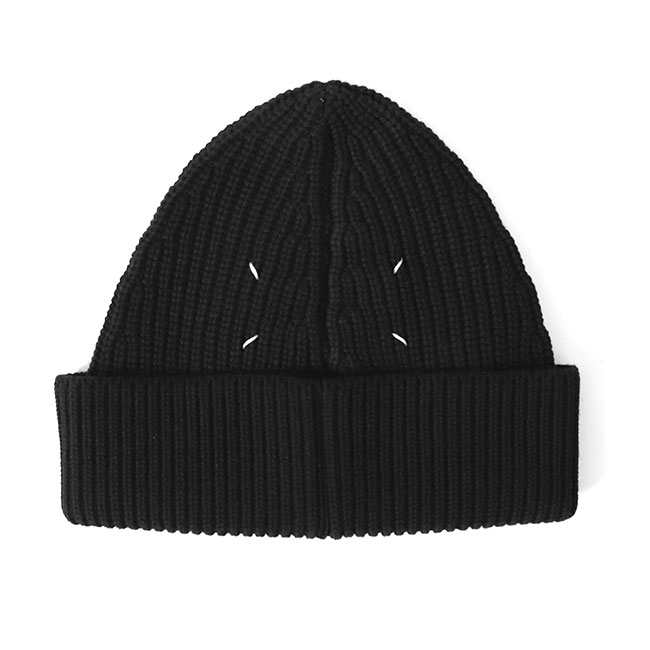 Maison Margiela メゾンマルジェラ 4ステッチ リブニットキャップ S50TC0051 S17791 黒 ビーニー 帽子 メンズ レディース ギフト プレゼントのサムネイル